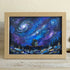 Romantic Galaxy Night Sky Sea Glass Framed Art - Oak - 6" X 8" - image 6
