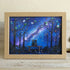Milky Way & Starry Night Couple Sea Glass Framed Art - Oak - 6" X 8" - image 6