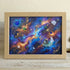 Sailboat Galaxy Stargazing Couple Sea Glass Framed Art - Oak - 6" X 8" - image 6
