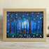 Enchanted Blue Night Lovers Sea Glass Framed Art - Oak - 6" X 8" - image 6