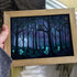 Moonlight Forest Scene Owl Sea Glass Framed Art - image 2