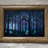 Moonlight Forest Scene Owl Sea Glass Framed Art - image 0