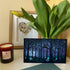 Moonlight Forest Scene Owl Sea Glass Framed Art - Seaglass Card - 6" X 8" - image 1