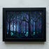 Moonlight Forest Scene Owl Sea Glass Framed Art - Black - 6" X 8" - image 8