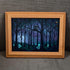 Moonlight Forest Scene Owl Sea Glass Framed Art - image 5