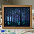 Moonlight Forest Scene Owl Sea Glass Framed Art - Walnut Brown - 6" X 8" - image 7