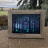 Moonlight Forest Scene Owl Sea Glass Framed Art - image 3