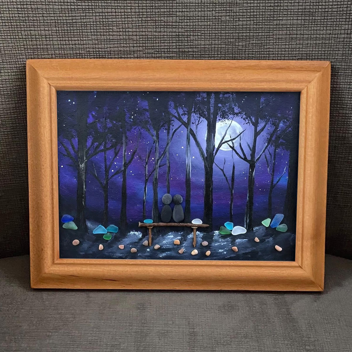 Forever & Always Couple In Starry Night Sea Glass Framed Art - image 4