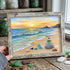 Golden Sunset Ocean Waves Sea Glass Framed Art - Retro White - 6" X 8" - image 10