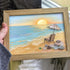 Beach Chair Watching Ocean Sunset Sea Glass Framed Art - image 3