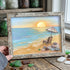 Beach Chair Watching Ocean Sunset Sea Glass Framed Art - Retro White - 6" X 8" - image 10