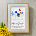 Mom's Garden Custom Names Flower Sea Glass Framed Art - image 0