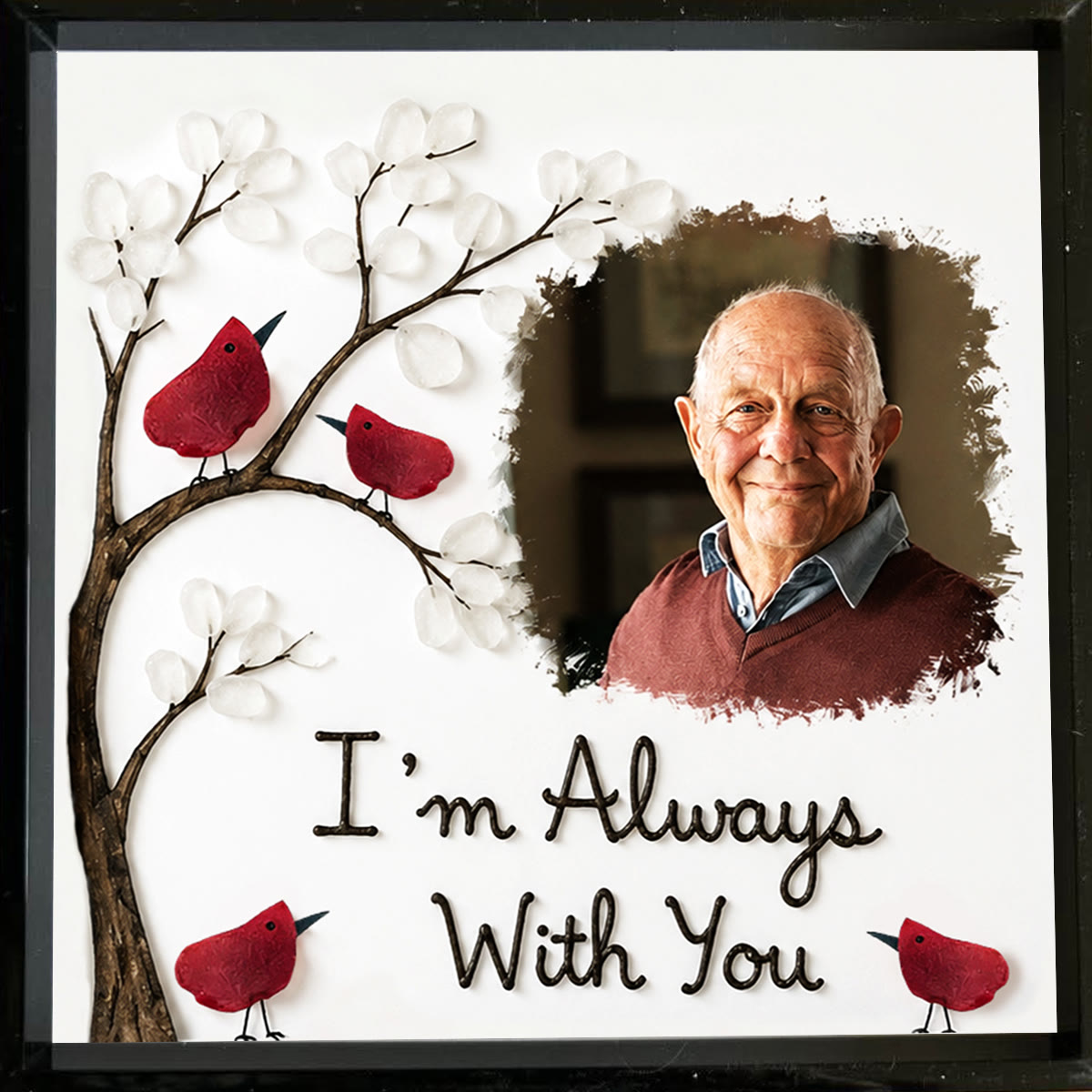 Always With You Personalized Memorial Photo Sea Glass Framed Art - image 6