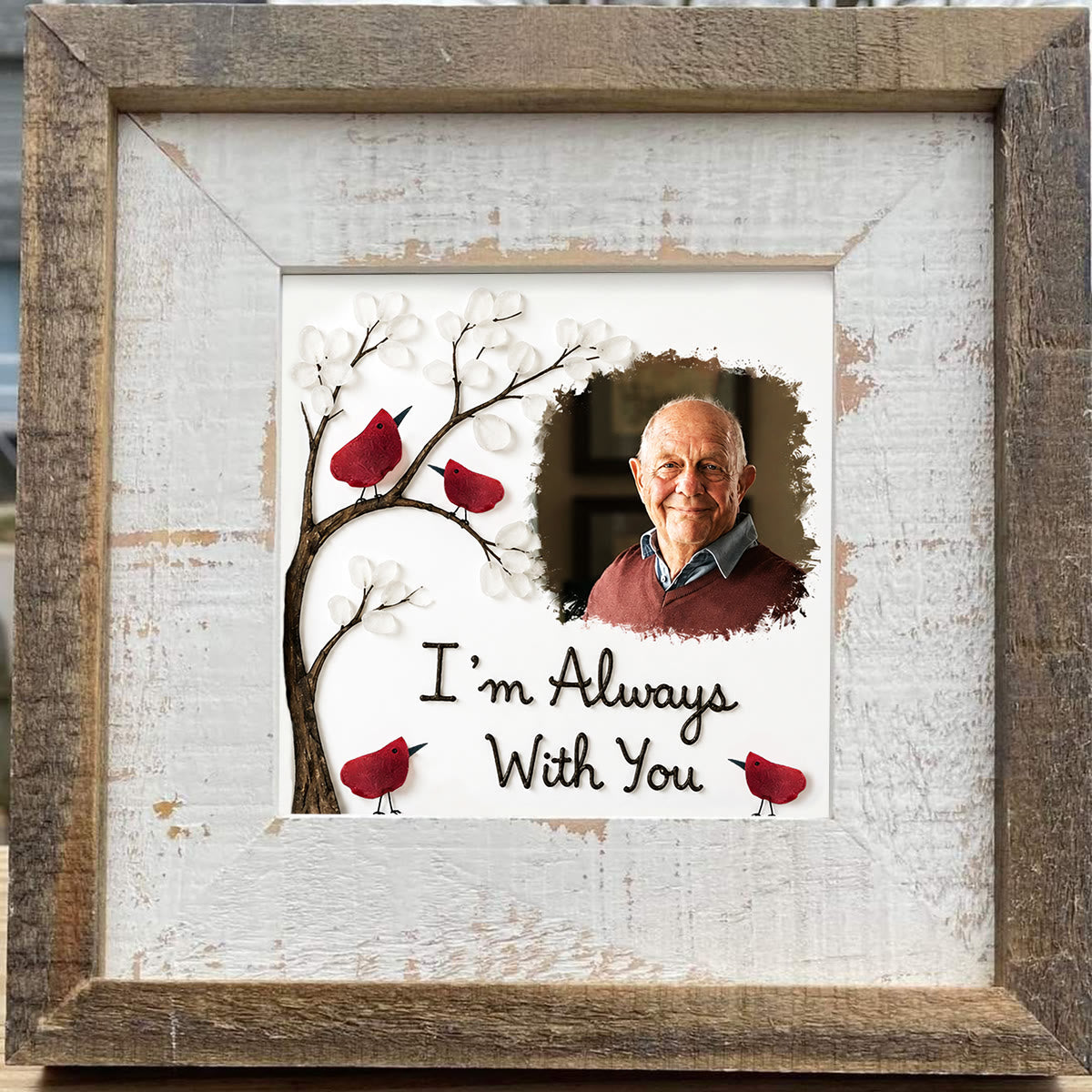 Always With You Personalized Memorial Photo Sea Glass Framed Art - image 4