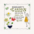 Cocktail Girl & Garden Flower Custom Name Sea Glass Framed Art - image 2