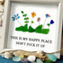 Happy Place Sarcastic Garden Quote Sea Glass Framed Art - image 5