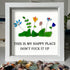 Happy Place Sarcastic Garden Quote Sea Glass Framed Art - image 0