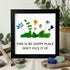 Happy Place Sarcastic Garden Quote Sea Glass Framed Art - Black - 8" X 8" - image 8