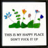 Happy Place Sarcastic Garden Quote Sea Glass Framed Art - image 3