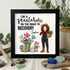 Plantaholic Garden Boots Custom Name Sea Glass Framed Art - Black - 8" X 8" - image 8