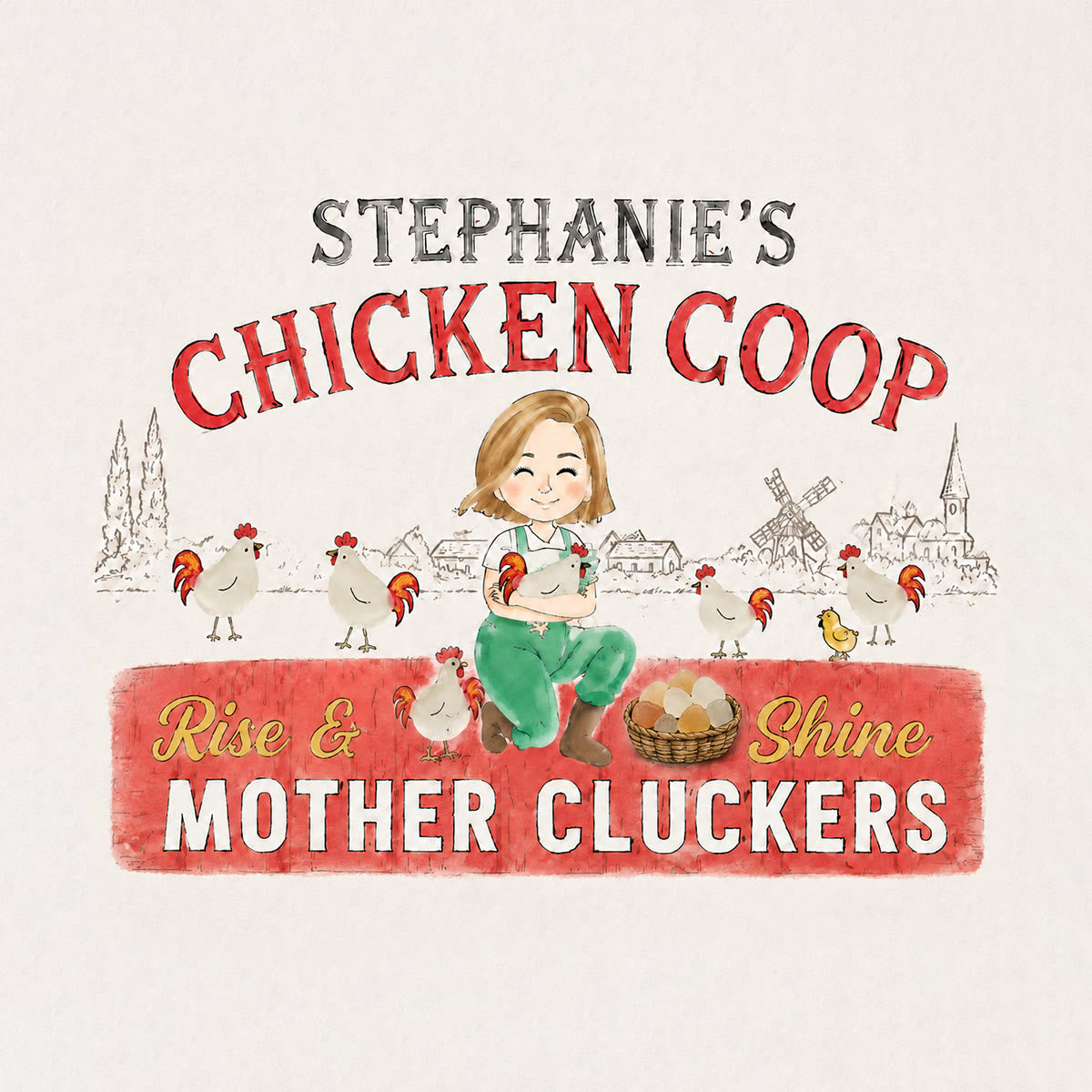 Chicken Lady Coop Sign Custom Name Sea Glass Framed Art - image 2