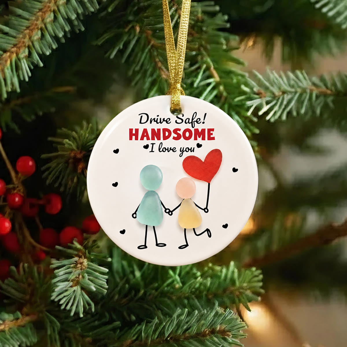 Drive Safe Handsome Sea Glass Hanging Ornament - image 5