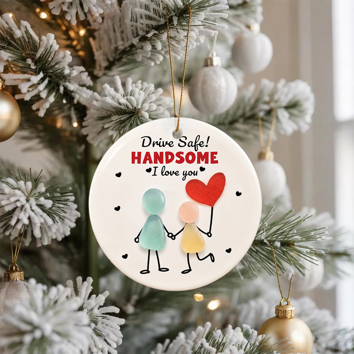 Drive Safe Handsome Sea Glass Hanging Ornament - image 3