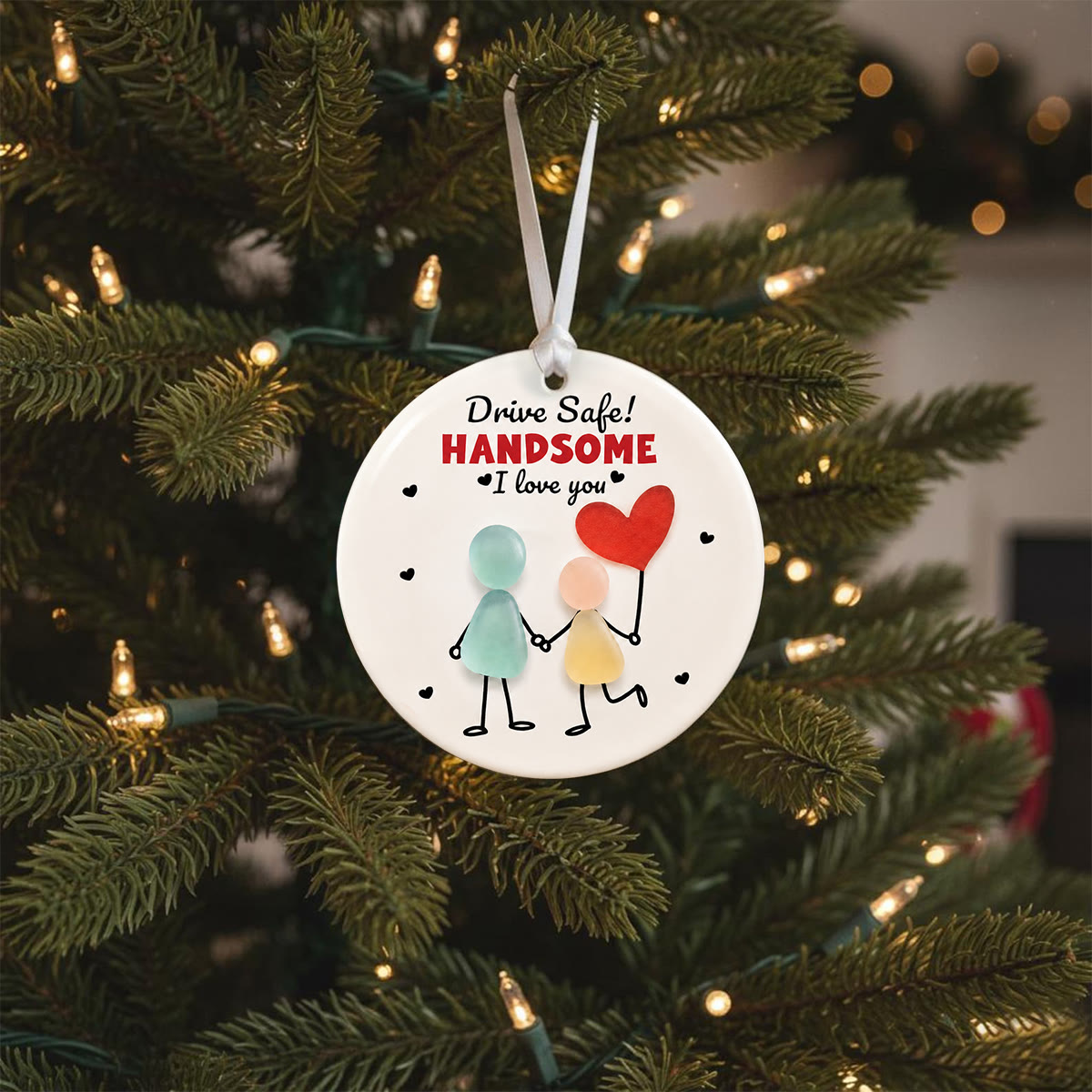 Drive Safe Handsome Sea Glass Hanging Ornament - image 4