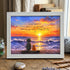Inspirational Ocean Cat & Person Sunset Sea Glass Framed Art - White - 6" X 8" - image 9