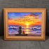 Inspirational Ocean Cat & Person Sunset Sea Glass Framed Art - image 3