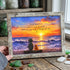 Inspirational Ocean Cat & Person Sunset Sea Glass Framed Art - Retro White - 6" X 8" - image 10