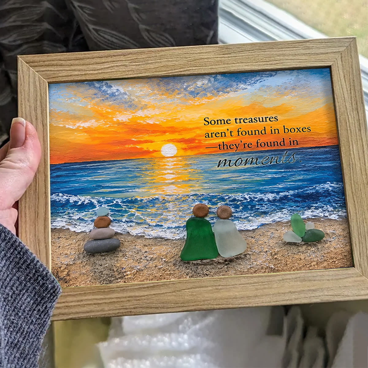 Treasures Found in Moments Couple Sea Glass Framed Art - image 4