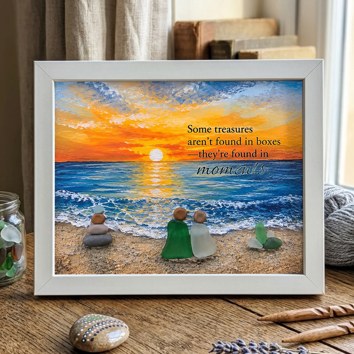Treasures Found in Moments Couple Sea Glass Framed Art - White - 6" X 8" - image 9