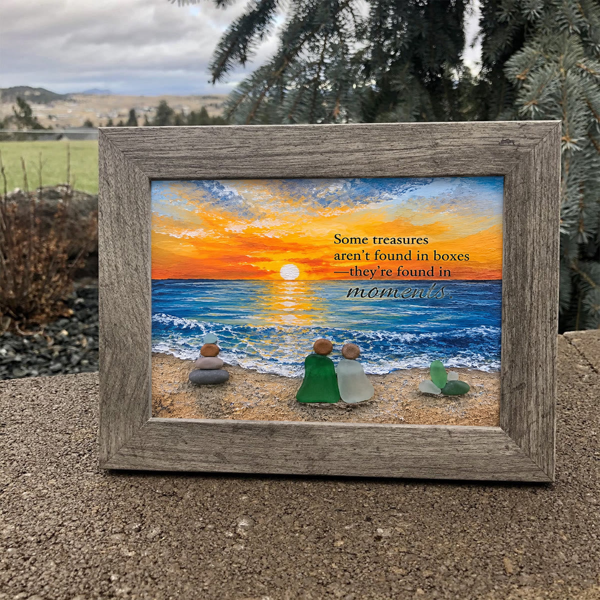 Treasures Found in Moments Couple Sea Glass Framed Art - image 0