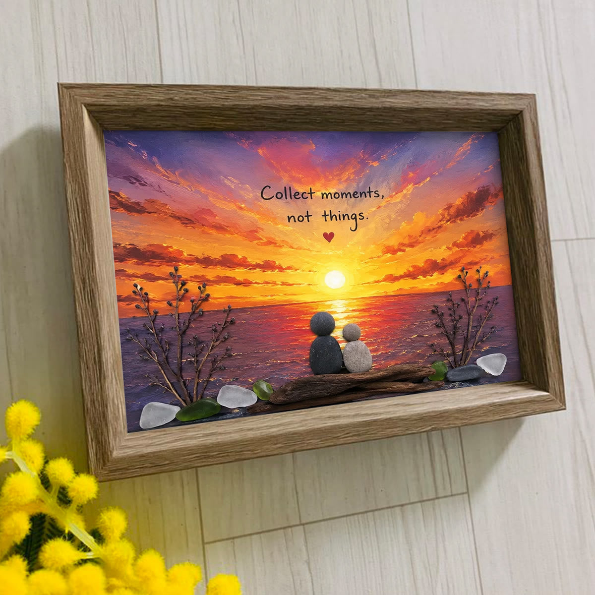 Collect Moments Sunset Couple Sea Glass Framed Art - image 3