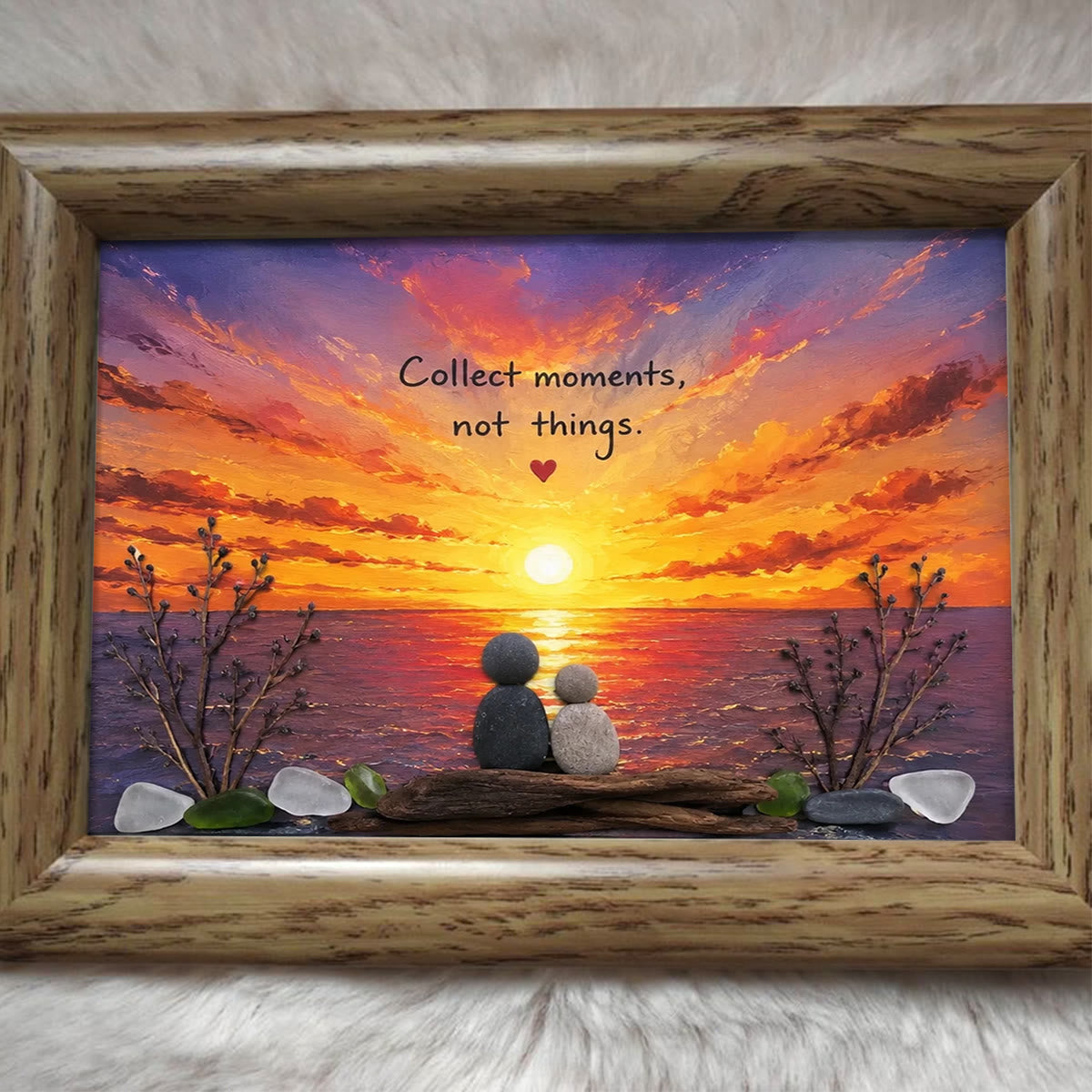 Collect Moments Sunset Couple Sea Glass Framed Art - image 4