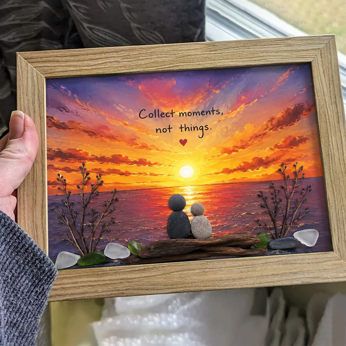 Collect Moments Sunset Couple Sea Glass Framed Art - image 5