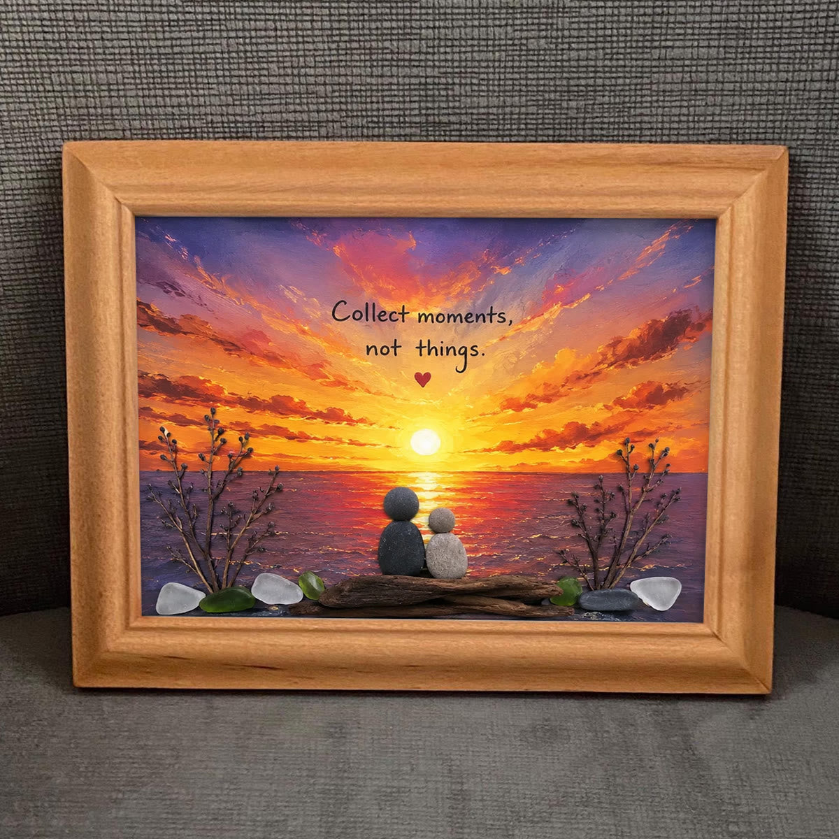 Collect Moments Sunset Couple Sea Glass Framed Art - image 0