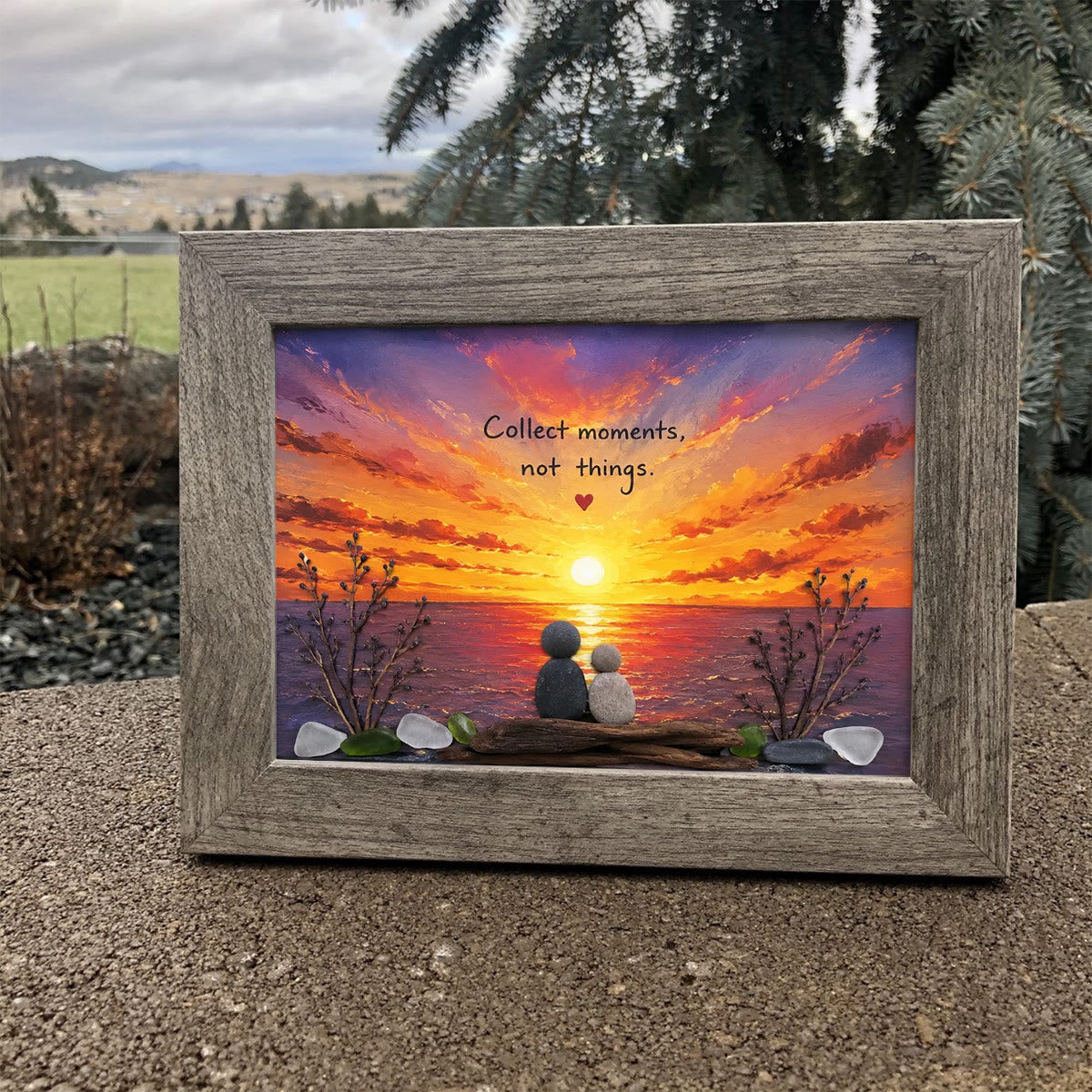 Collect Moments Sunset Couple Sea Glass Framed Art - image 2