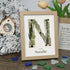 Custom Name Initial Sea Glass Framed Art - Oak - N - 8" X 6" - image 17
