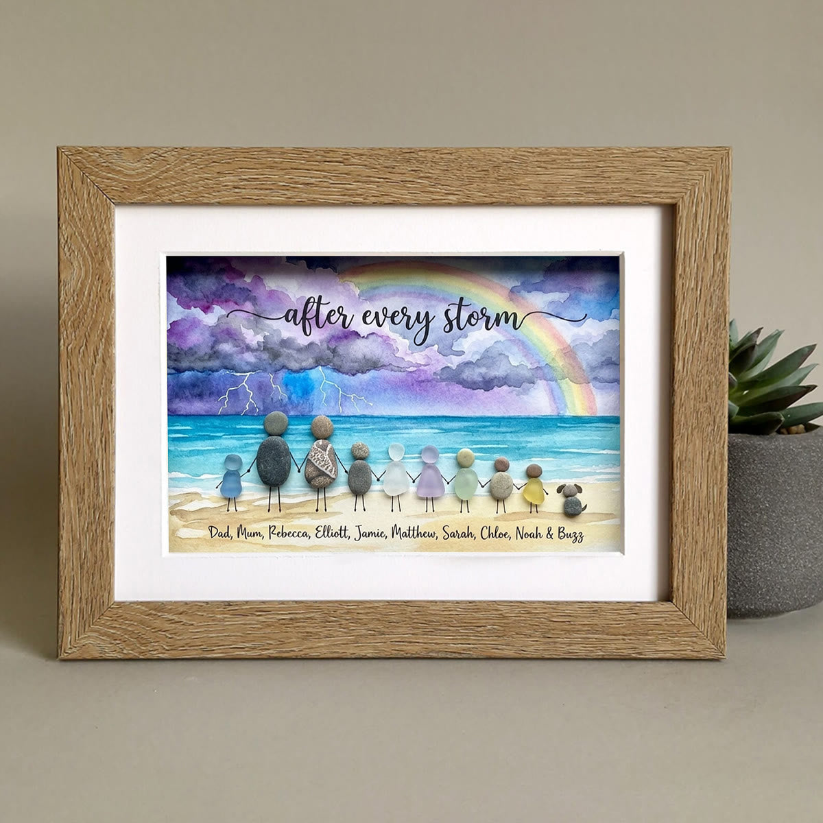 "After Every Storm" Custom Family Names Sea Glass Framed Art - image 7