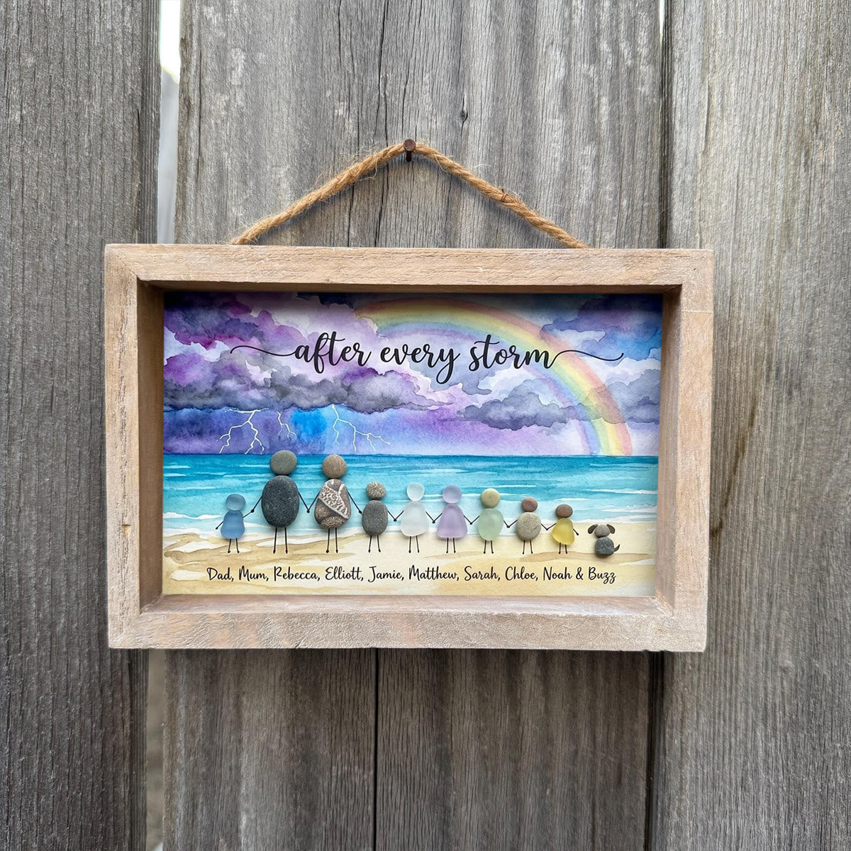 "After Every Storm" Custom Family Names Sea Glass Framed Art - image 4