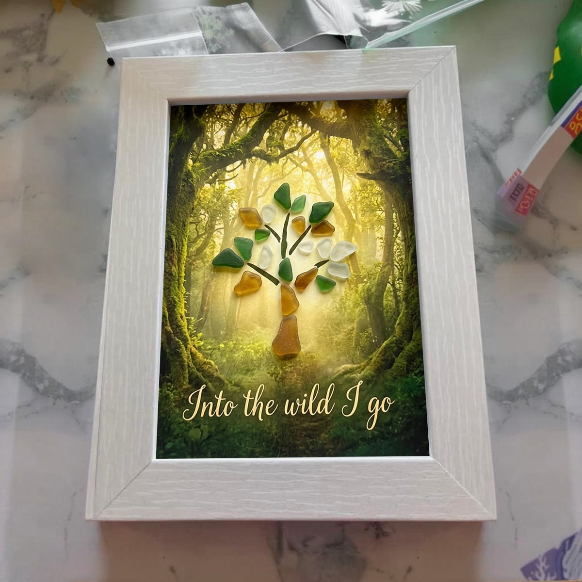 Wanderlust Soul Tree Of Life Sea Glass Framed Art - image 5