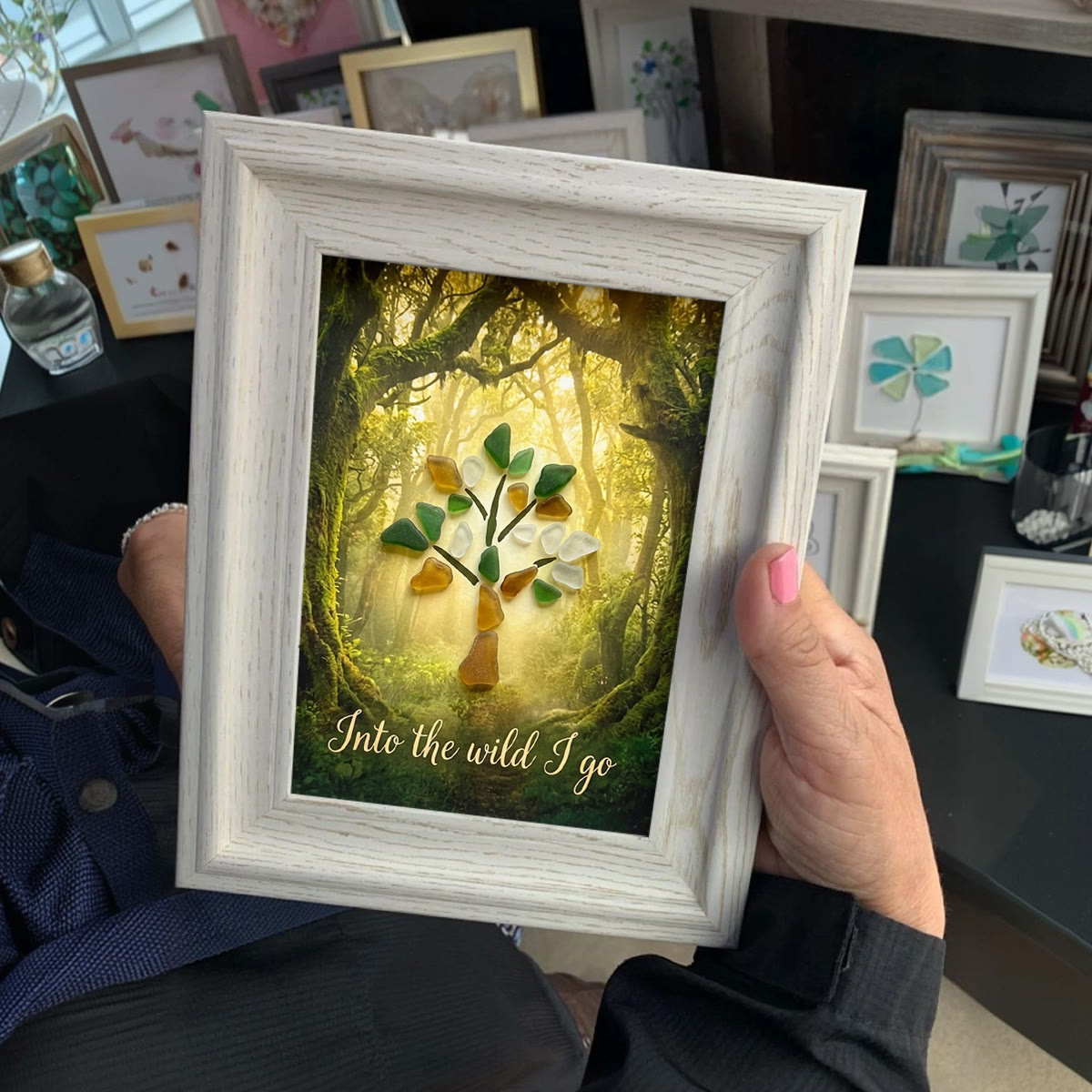 Wanderlust Soul Tree Of Life Sea Glass Framed Art - image 3