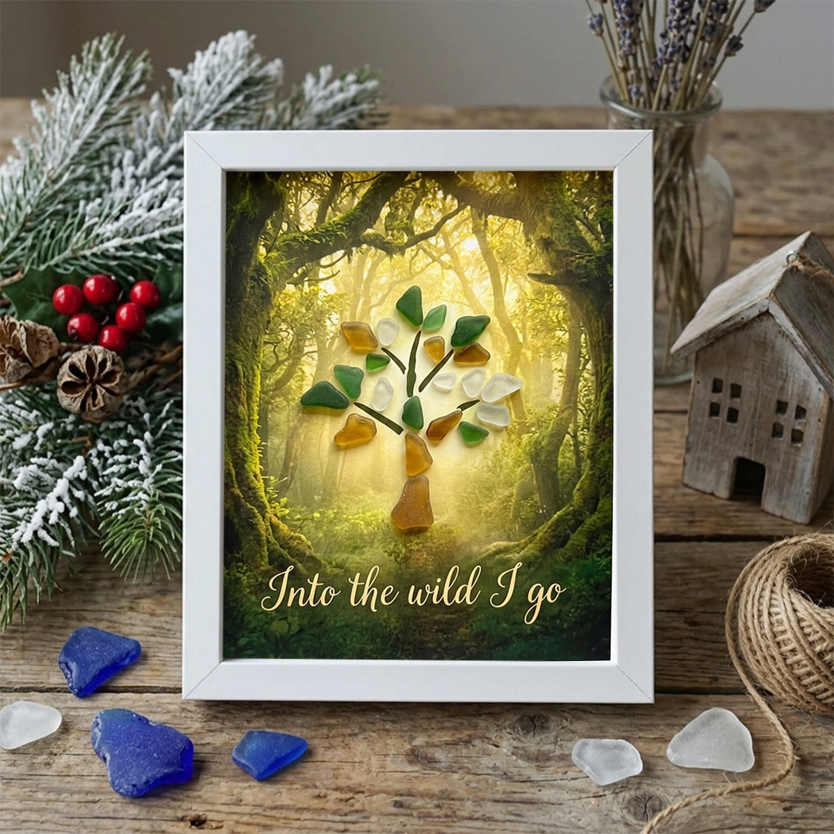 Wanderlust Soul Tree Of Life Sea Glass Framed Art - White - 8" X 6" - image 9