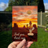 Find Your Desert Oasis Sunset Cactus Sea Glass Framed Art - Seaglass Card - 8" X 6" - image 1