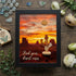 Find Your Desert Oasis Sunset Cactus Sea Glass Framed Art - Black - 8" X 6" - image 8