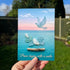 "Peace Begins With A Smile" Dove Sea Glass Framed Art - Seaglass Card - 8" X 6" - image 1