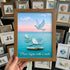 "Peace Begins With A Smile" Dove Sea Glass Framed Art - Walnut Brown - 8" X 6" - image 7