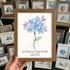 Forget Me Not Blue Floral Sea Glass Framed Art - Walnut Brown - 8" X 6" - image 7